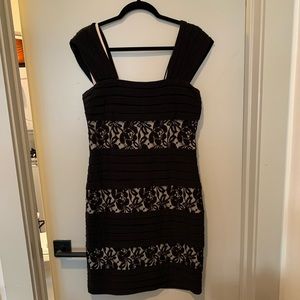 Black lace mini dress